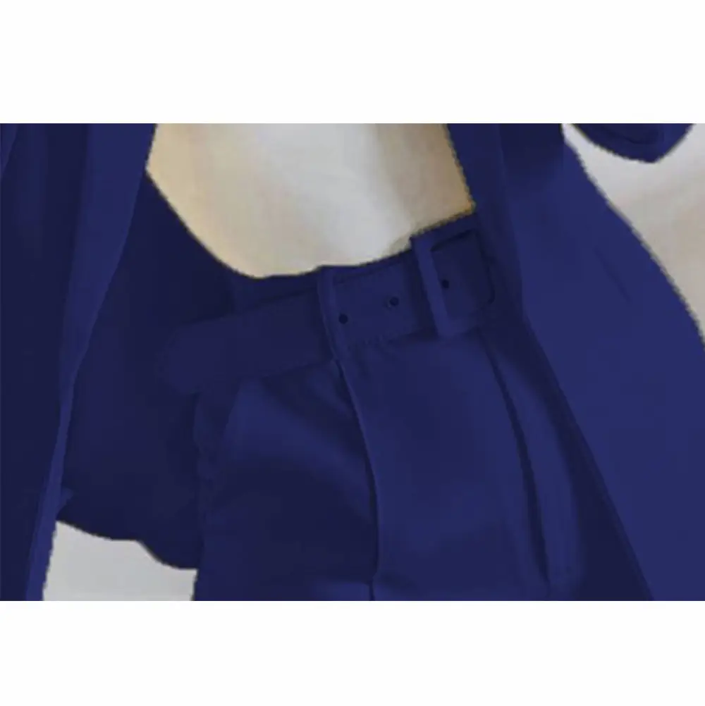 2025 Blue Cross-Border Suit Women Mid-Length Collar Jacket Wish Shorts - Image 31
