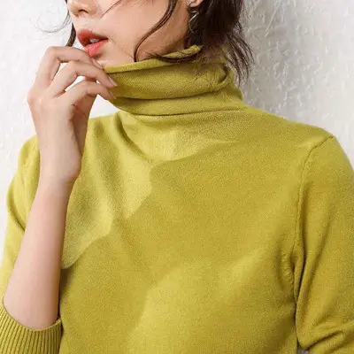 Women Blue Knit Turtleneck Pullover Winter Wear - Image 12