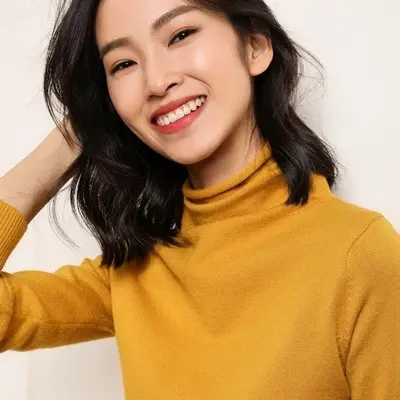Women Blue Knit Turtleneck Pullover Winter Wear - Image 13