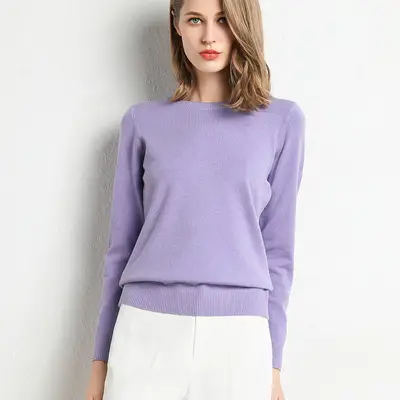 Women Blue Knit Turtleneck Pullover Winter Wear - Image 15
