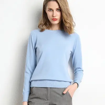 Women Blue Knit Turtleneck Pullover Winter Wear - Image 21