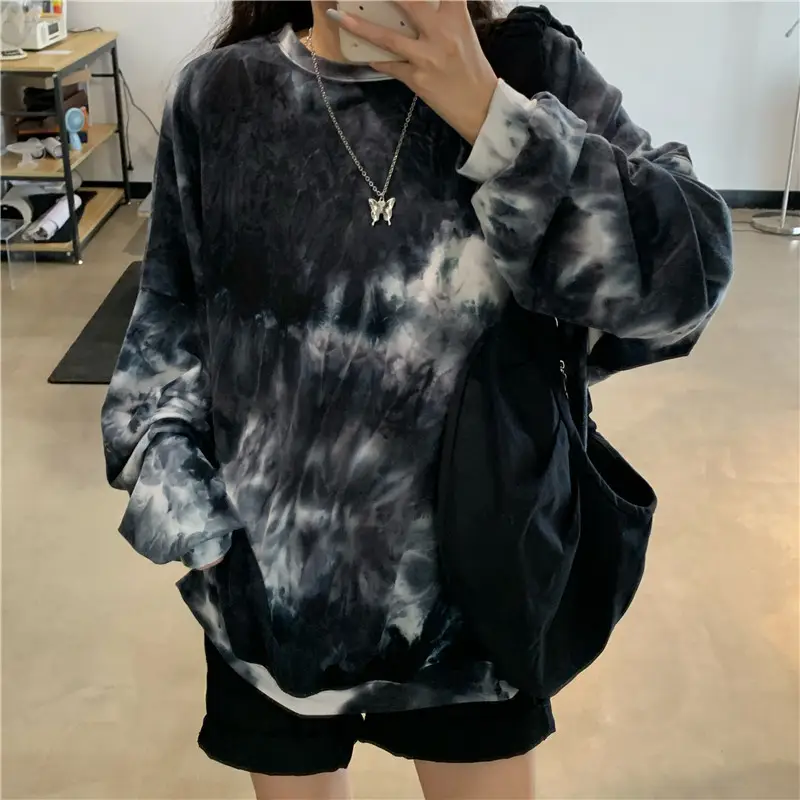 Women Tie-dye Long Sleeve T-Shirt Plus Large - Image 2