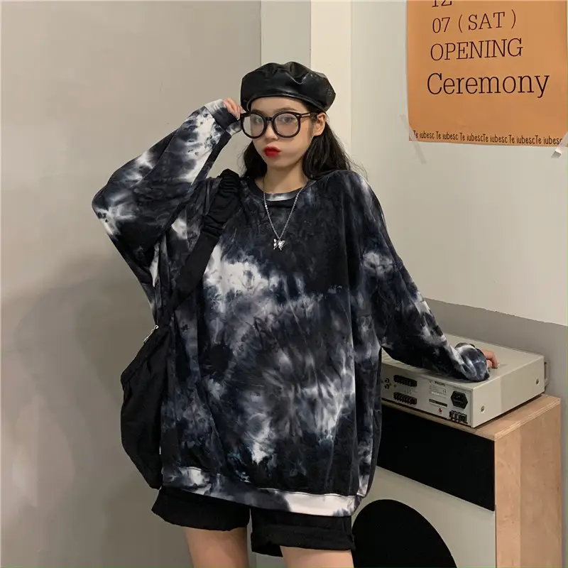 Women Tie-dye Long Sleeve T-Shirt Plus Large - Image 3