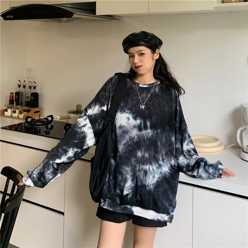 Women Tie-dye Long Sleeve T-Shirt Plus Large - Image 4