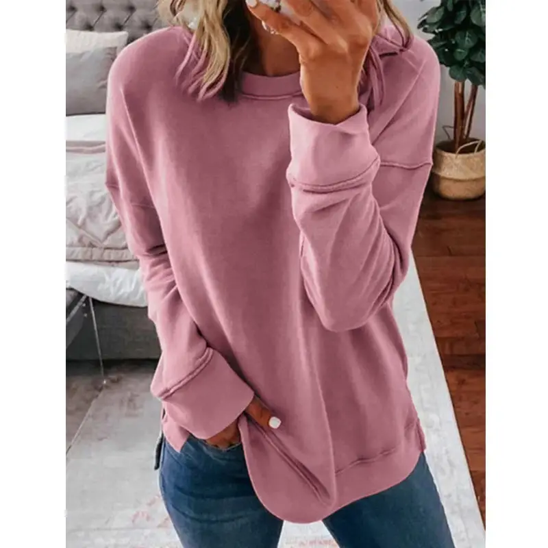 2024 Women's Blue Sweatshirt Loose Fit Cross-Border - Image 6