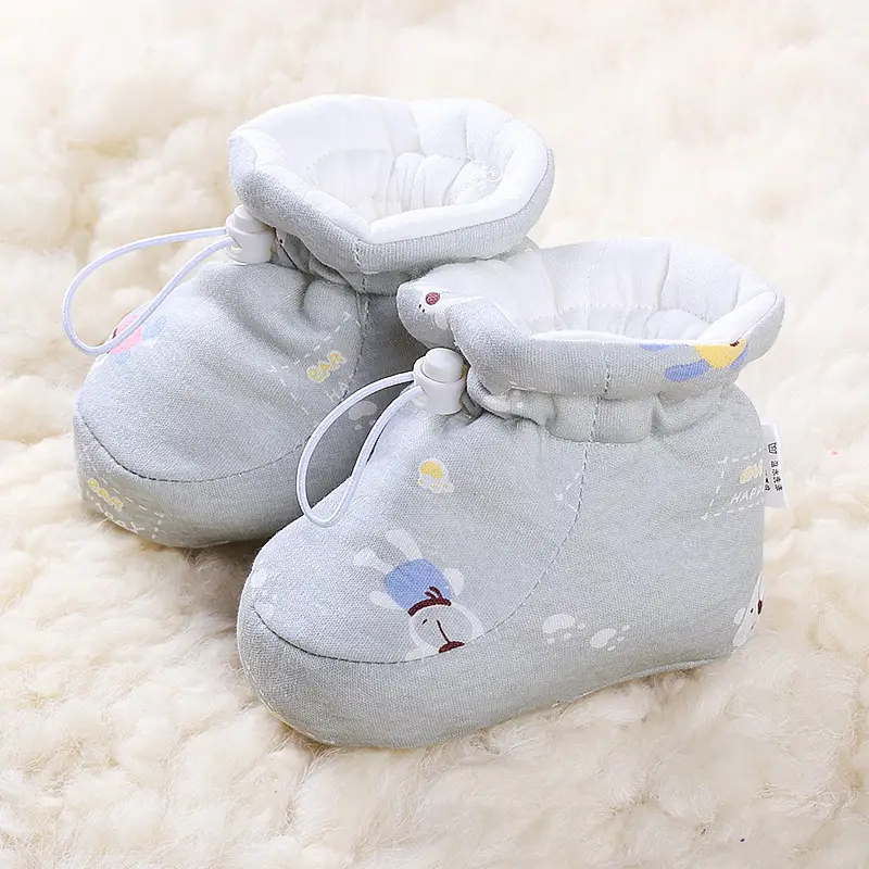 Newborn Baby Foot Covers White Cotton Warm Winter