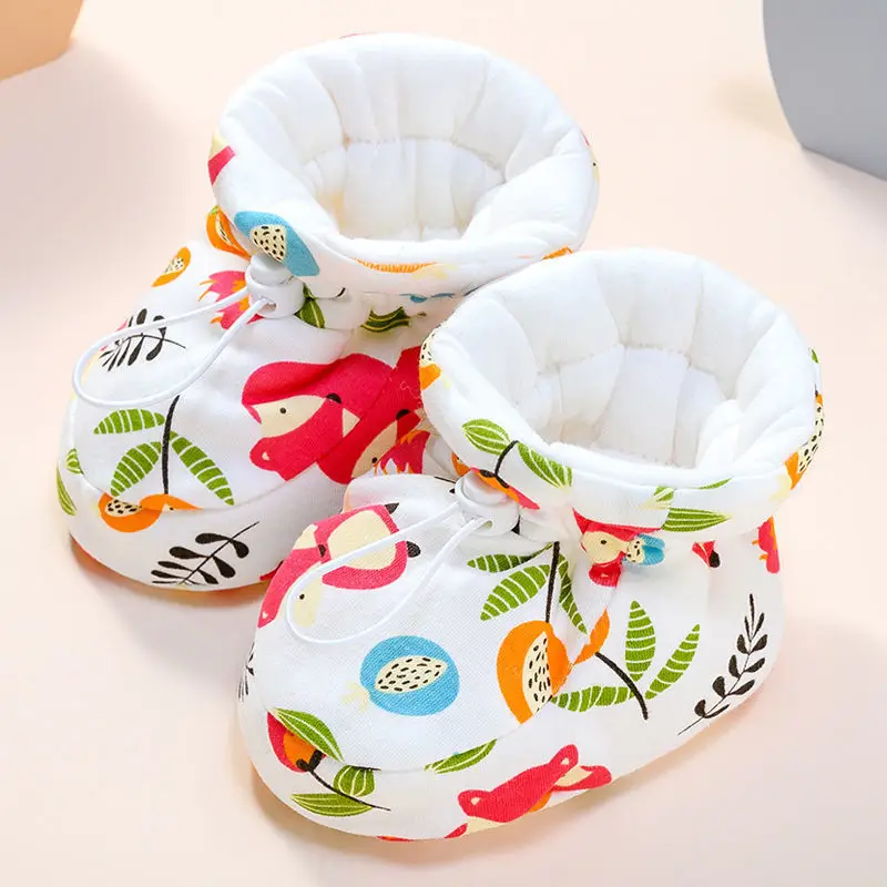 Newborn Baby Foot Covers White Cotton Warm Winter