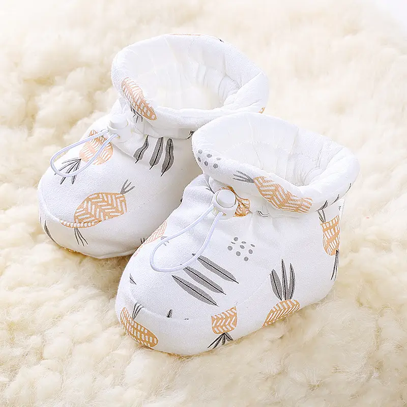 Newborn Baby Foot Covers White Cotton Warm Winter