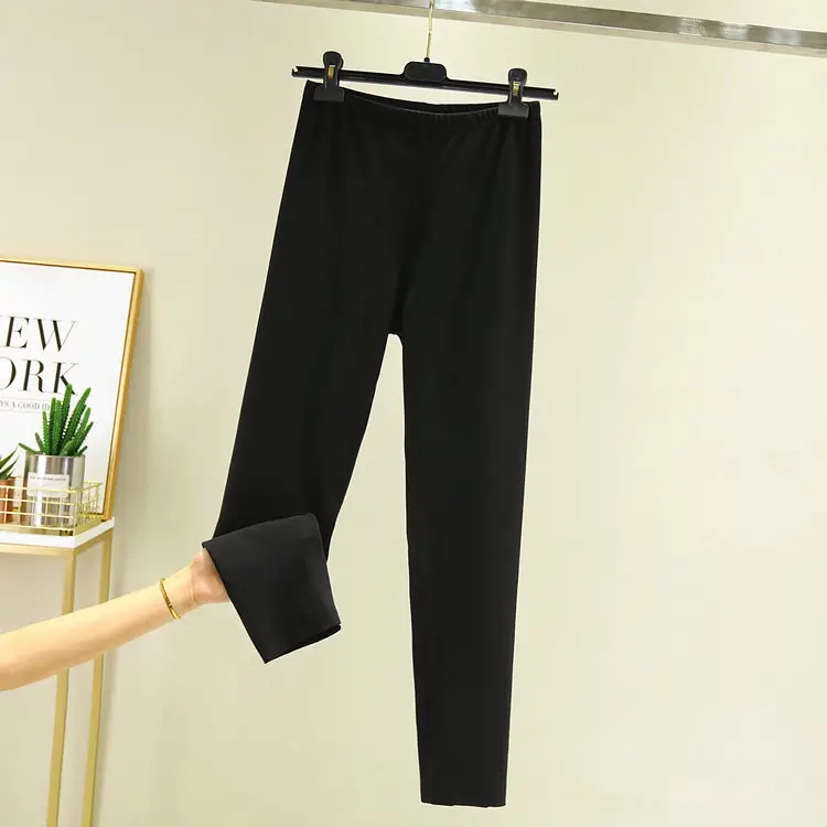 Women's Fleece Lined Warm Leggings Brown - Image 3