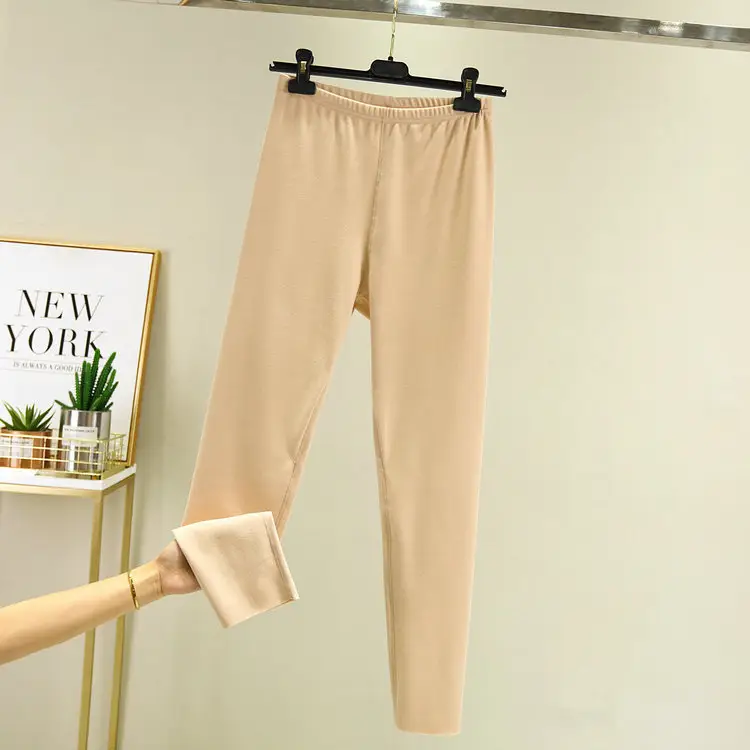 Women's Fleece Lined Warm Leggings Brown - Image 6
