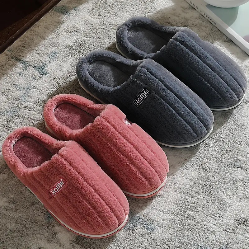 Couple Cotton Slippers for Women Autumn and Winter Indoor Warm Non-Slip Wool Slippers Home Confinement Shoes Home Cotton Shoes for Men Wholesale - Image 6