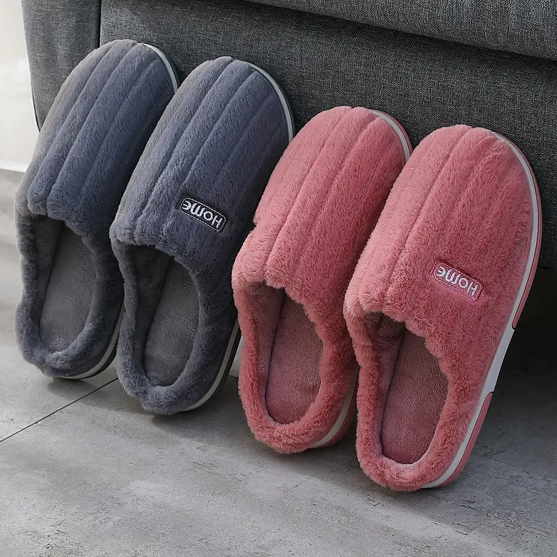 Couple Cotton Slippers for Women Autumn and Winter Indoor Warm Non-Slip Wool Slippers Home Confinement Shoes Home Cotton Shoes for Men Wholesale - Image 7