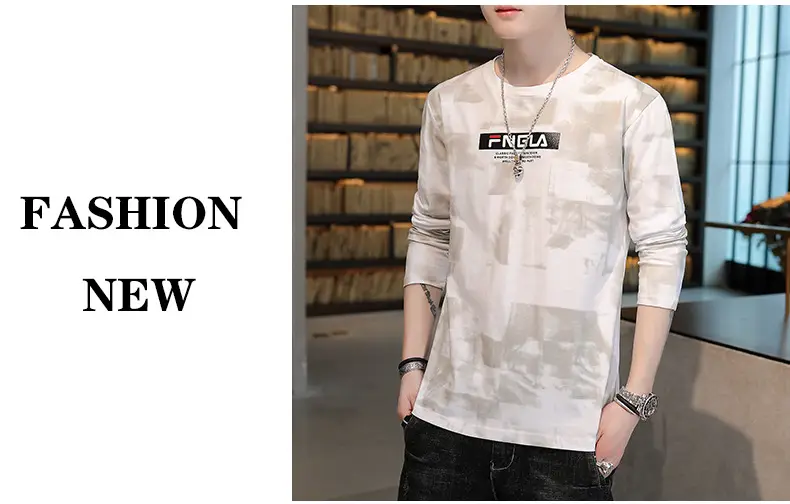 Men FNGA Long Sleeve Camo T-Shirt Korean Base Sweater — feature 10