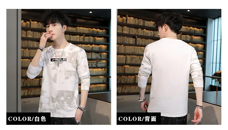 Men FNGA Long Sleeve Camo T-Shirt Korean Base Sweater — feature 5