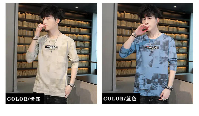 Men FNGA Long Sleeve Camo T-Shirt Korean Base Sweater — feature 6