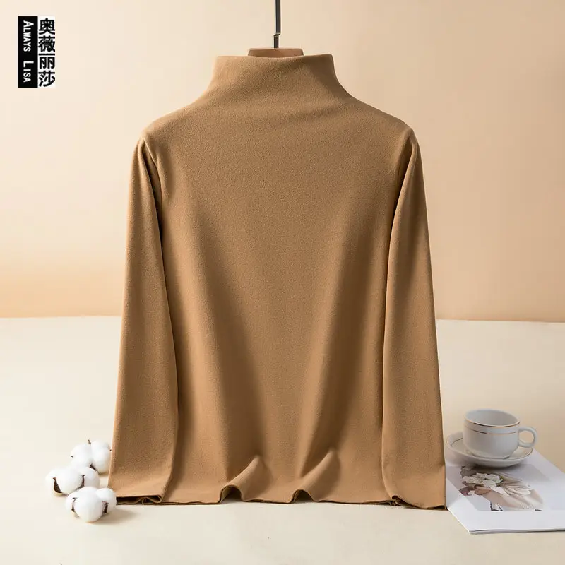 Women's Black Fleece Lined Half-Collar Shirt 2022 - Image 10