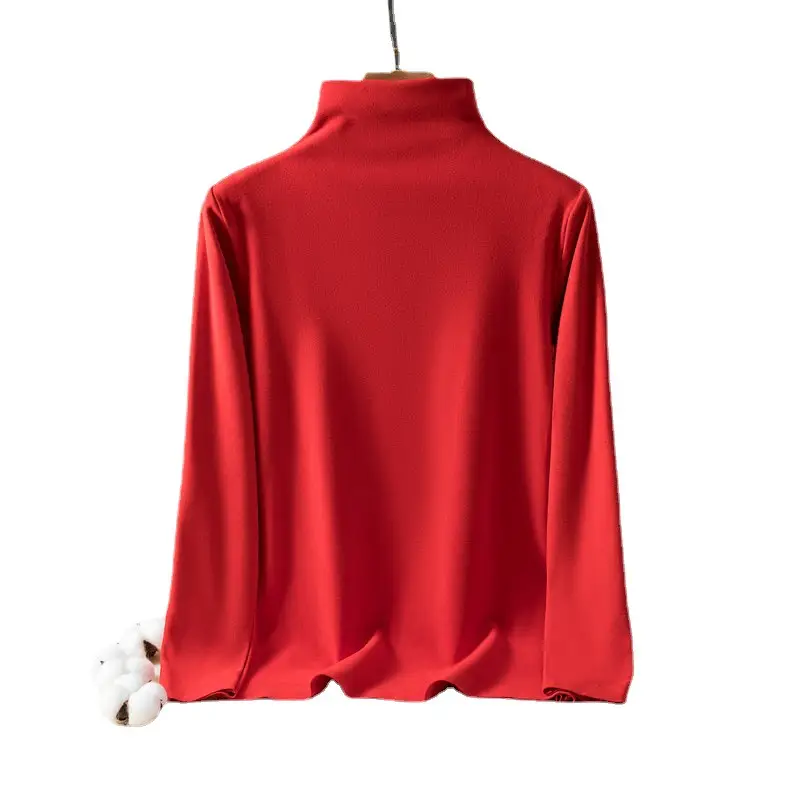 Women's Black Fleece Lined Half-Collar Shirt 2022 - Image 14