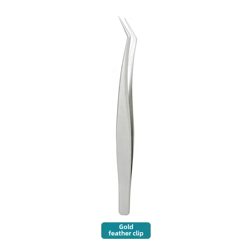 False Eyelash Tweezers Dolphin Gold Feather Clip