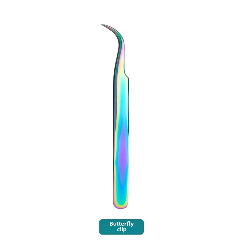 False Eyelash Tweezers Dolphin Gold Feather Clip