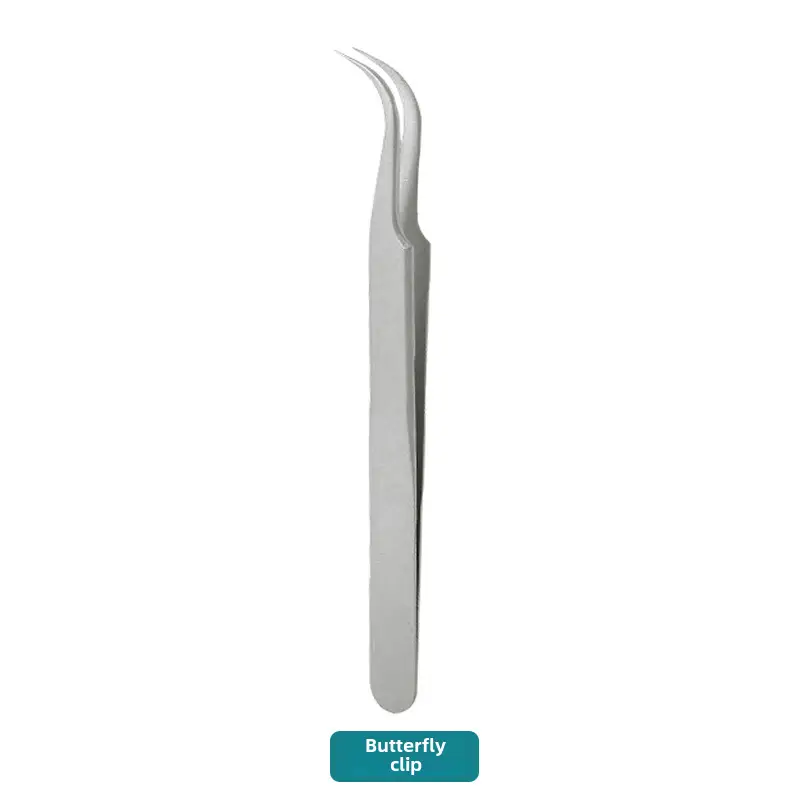 False Eyelash Tweezers Dolphin Gold Feather Clip