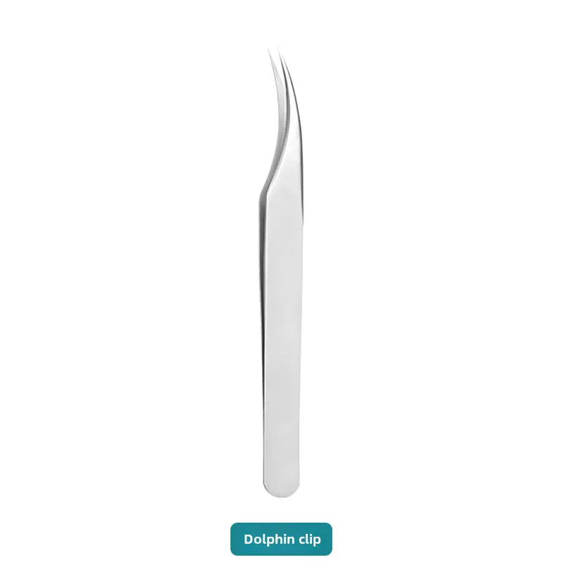 False Eyelash Tweezers Dolphin Gold Feather Clip