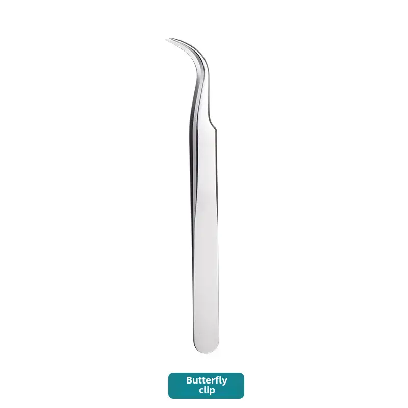 False Eyelash Tweezers Dolphin Gold Feather Clip