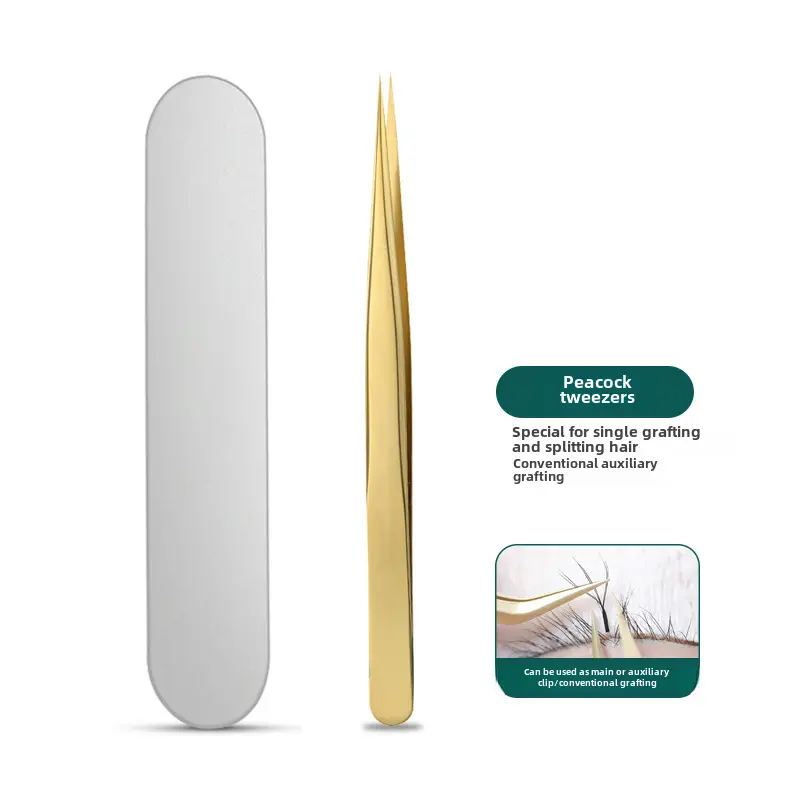 False Eyelash Tweezers Dolphin Gold Feather Clip