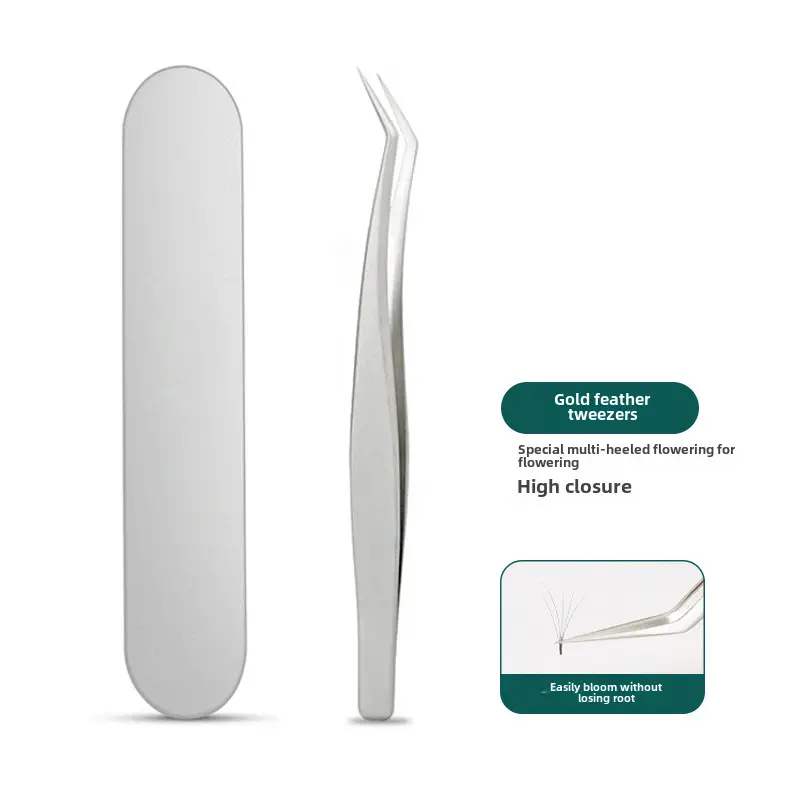 False Eyelash Tweezers Dolphin Gold Feather Clip