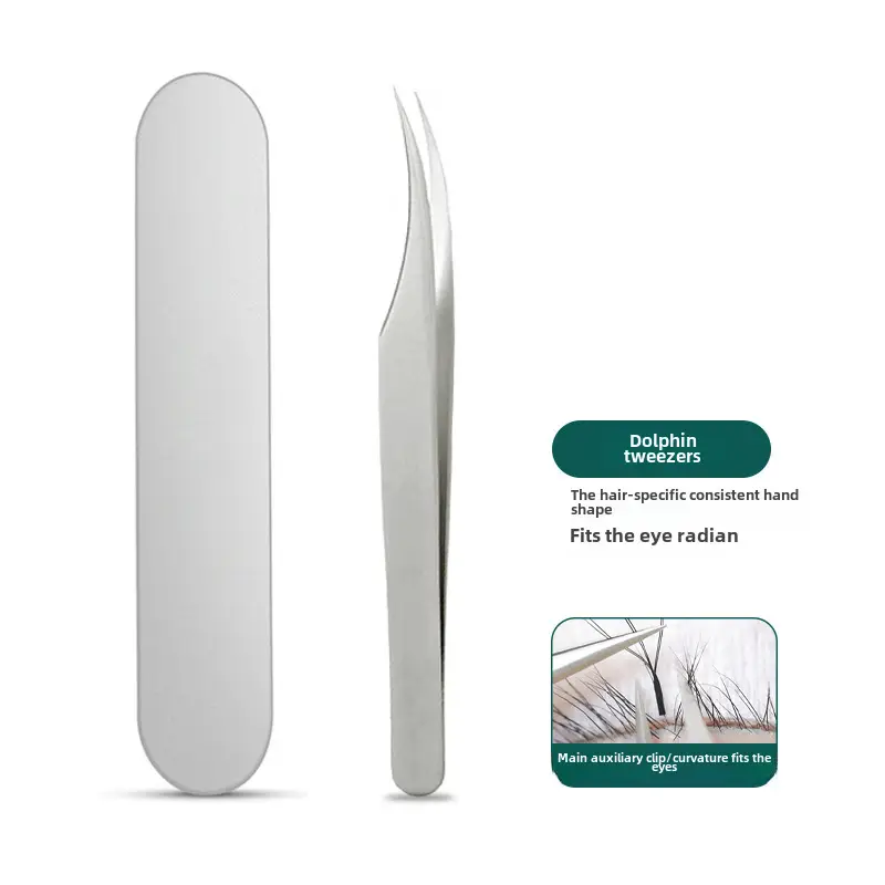 False Eyelash Tweezers Dolphin Gold Feather Clip
