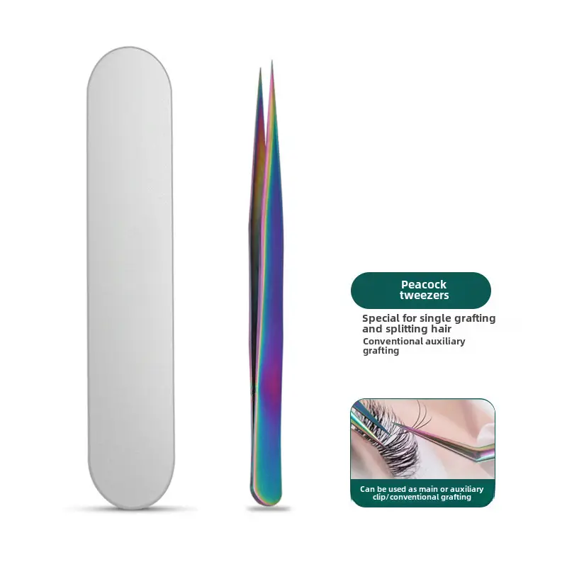 False Eyelash Tweezers Dolphin Gold Feather Clip