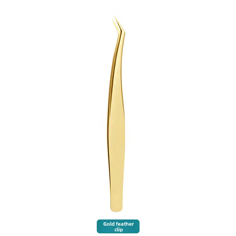 False Eyelash Tweezers Dolphin Gold Feather Clip