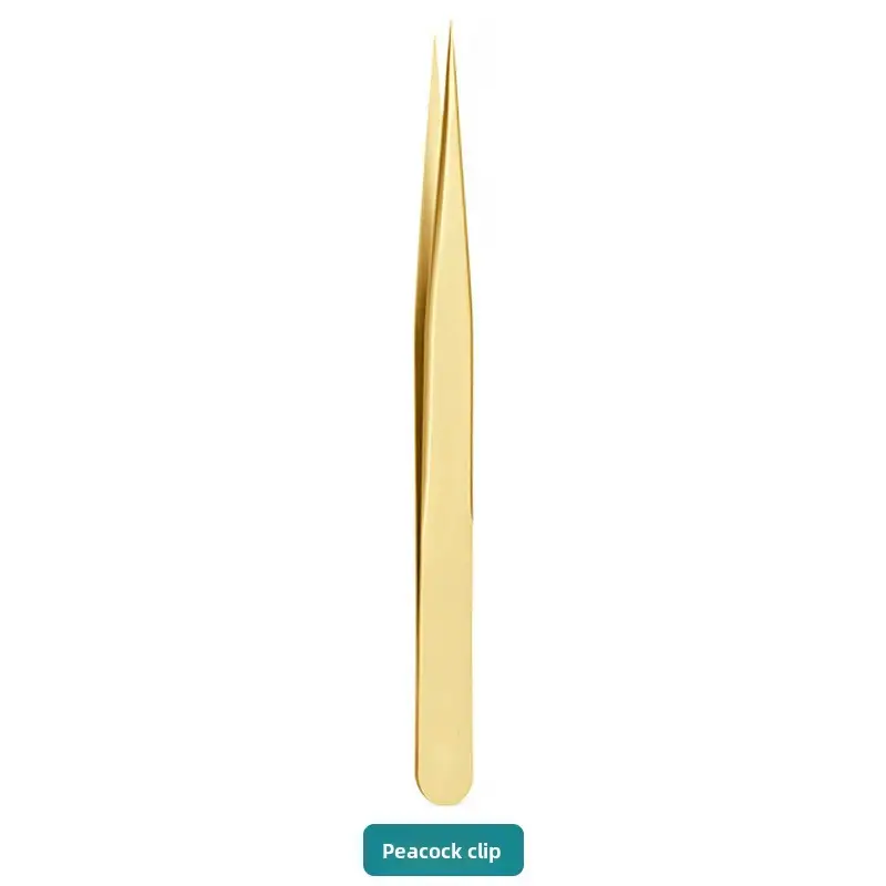 False Eyelash Tweezers Dolphin Gold Feather Clip