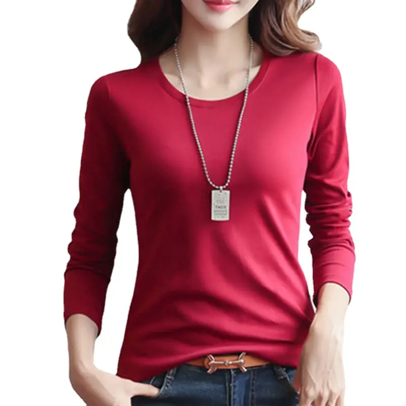 Women's Olive Green Slim Fit Long Sleeve T-Shirt - Image 11