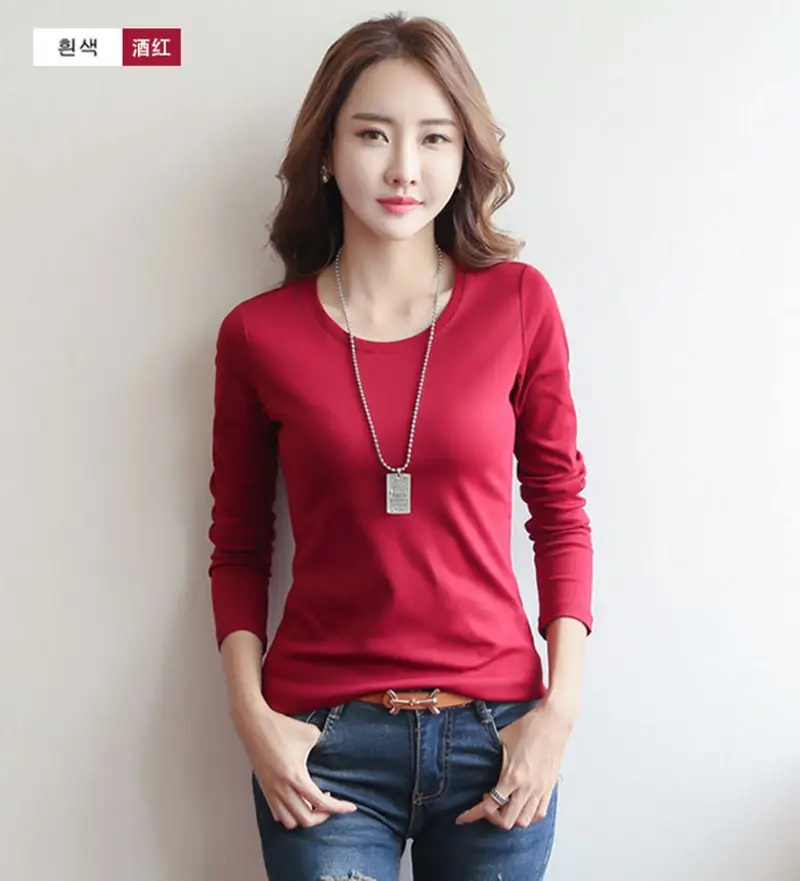 Women's Olive Green Slim Fit Long Sleeve T-Shirt — feature 11