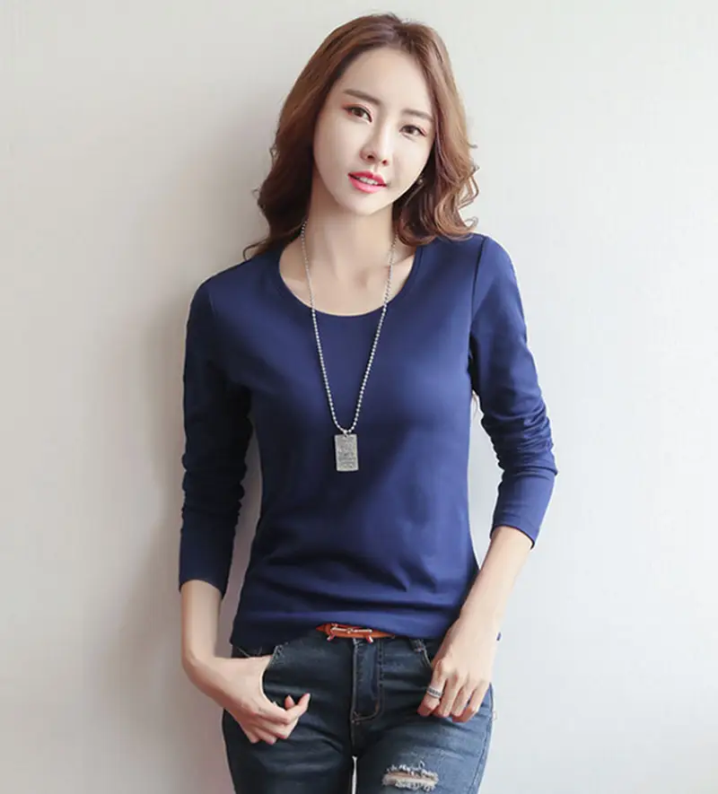 Women's Olive Green Slim Fit Long Sleeve T-Shirt — feature 15