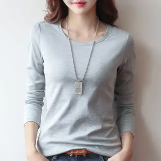 Women's Olive Green Slim Fit Long Sleeve T-Shirt - Image 2