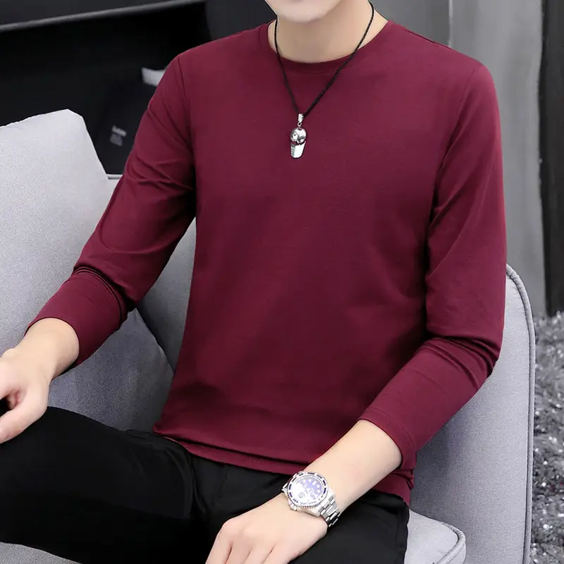 Men Grey Cotton Long Sleeve Round Neck T-Shirt - Image 11