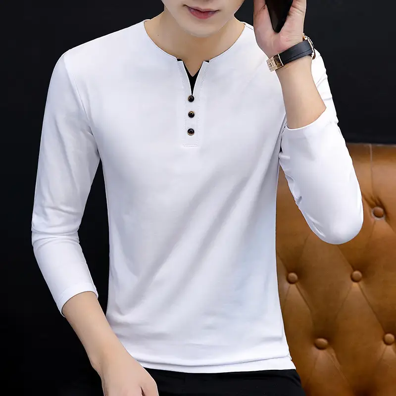 Men's Black Slim Fit Long Sleeve T-Shirt Casual Wear - Image 6