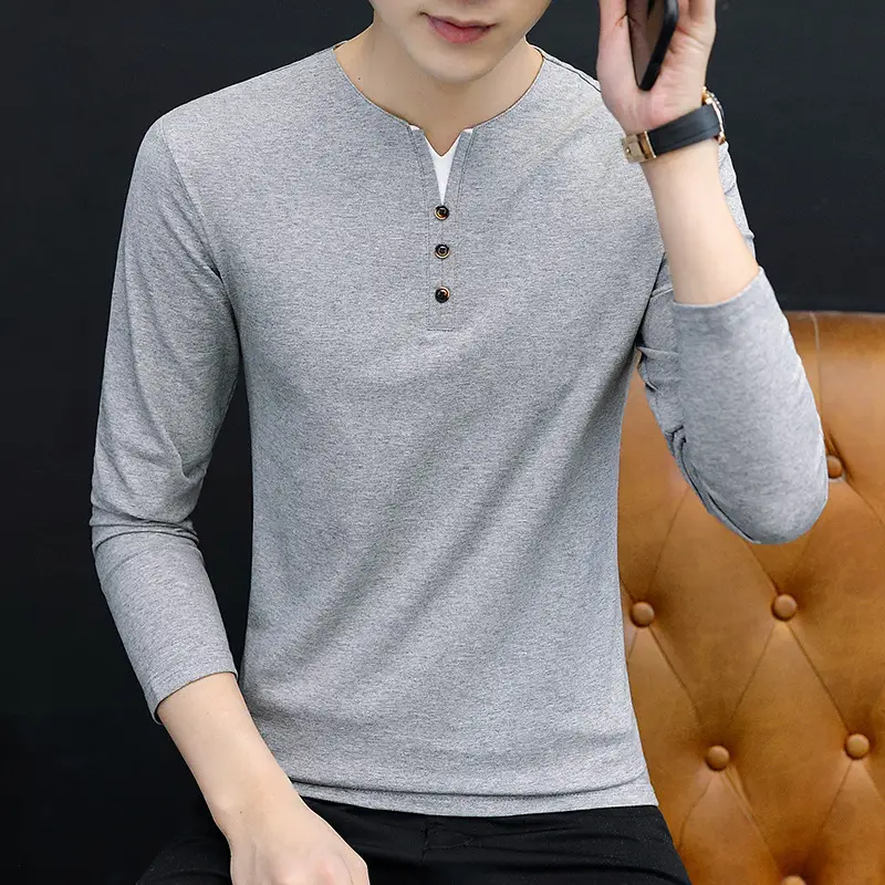 Men's Black Slim Fit Long Sleeve T-Shirt Casual Wear - Image 9