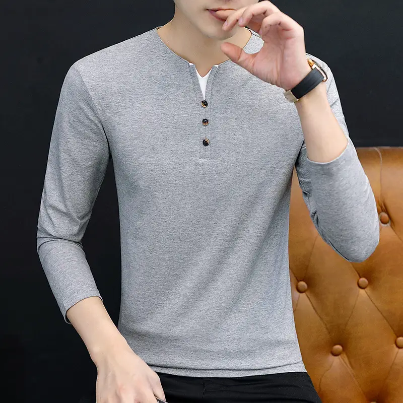 Men's Black Slim Fit Long Sleeve T-Shirt Casual Wear - Image 2