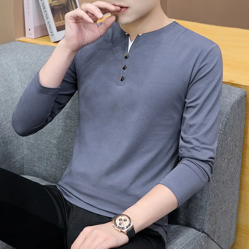 Men's Black Slim Fit Long Sleeve T-Shirt Casual Wear - Image 4