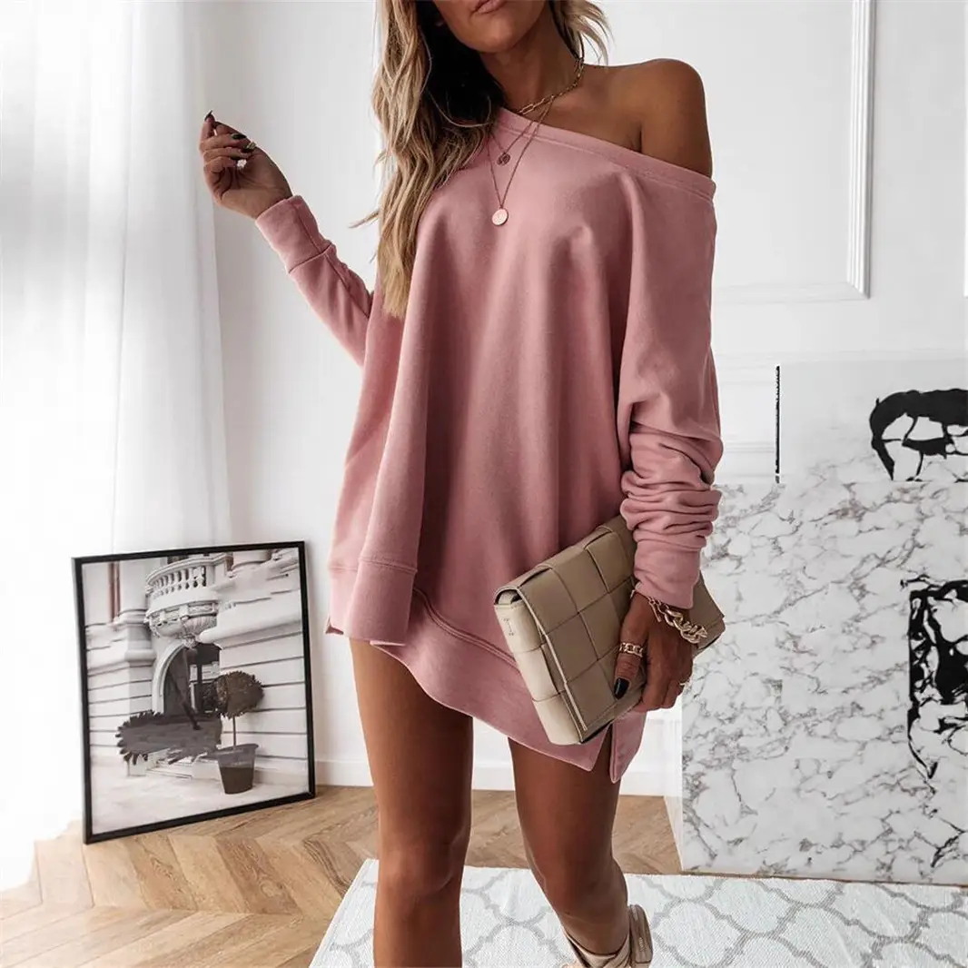 2024 Long Sleeve Solid Pink Sweatshirt Set - Image 5