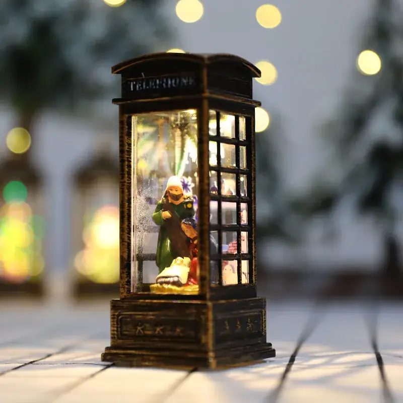 2022 Christmas LED Phone Booth Decorations Set of 4 - Image 6