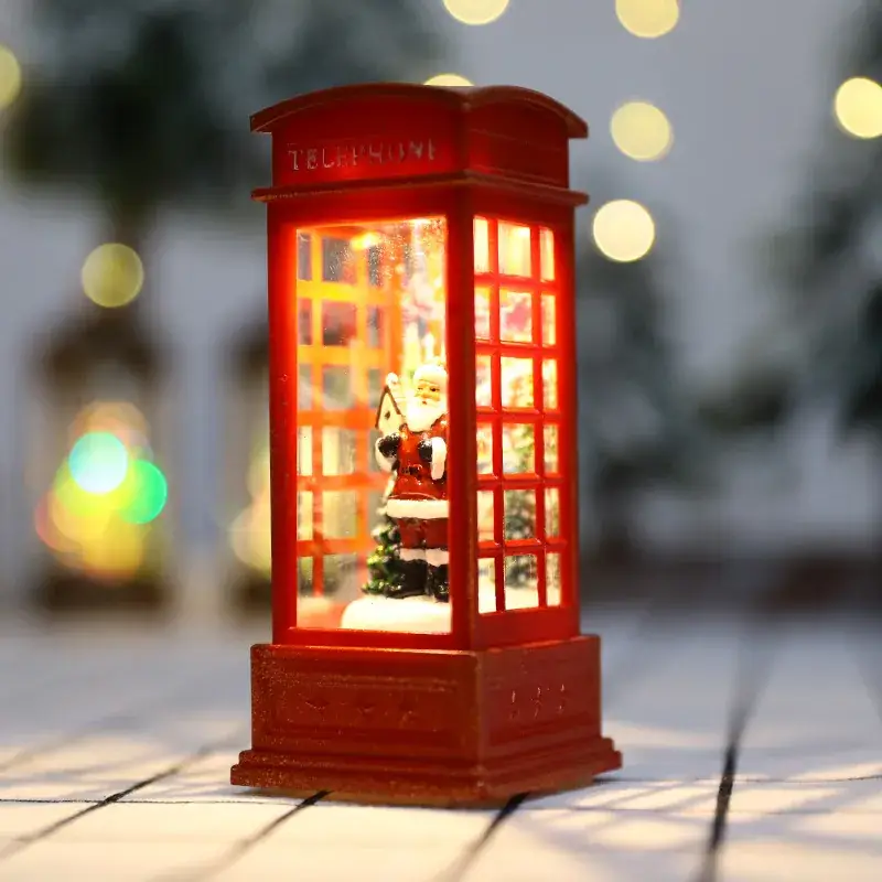 2022 Christmas LED Phone Booth Decorations Set of 4 - Image 7