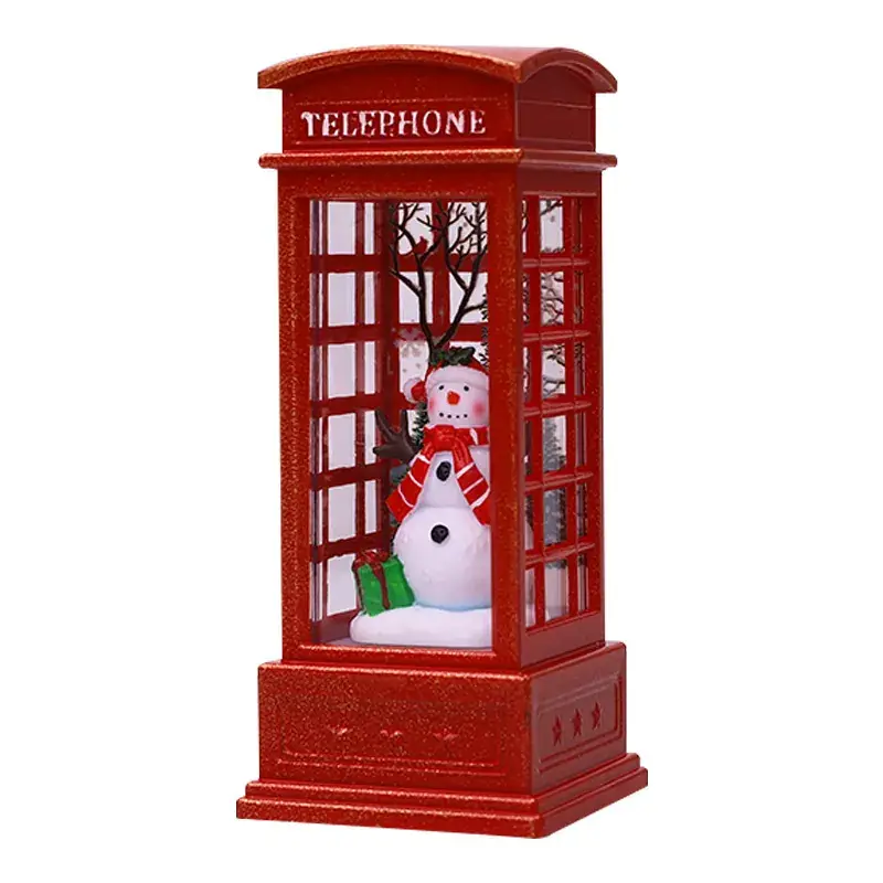 2022 Christmas LED Phone Booth Decorations Set of 4 - Image 8
