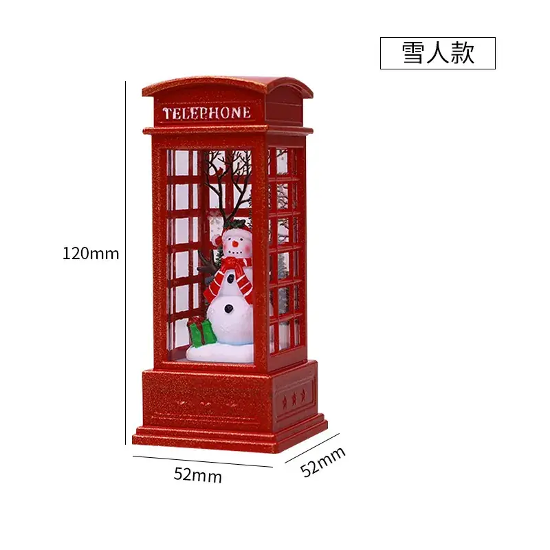 2022 Christmas LED Phone Booth Decorations Set of 4 - Image 2