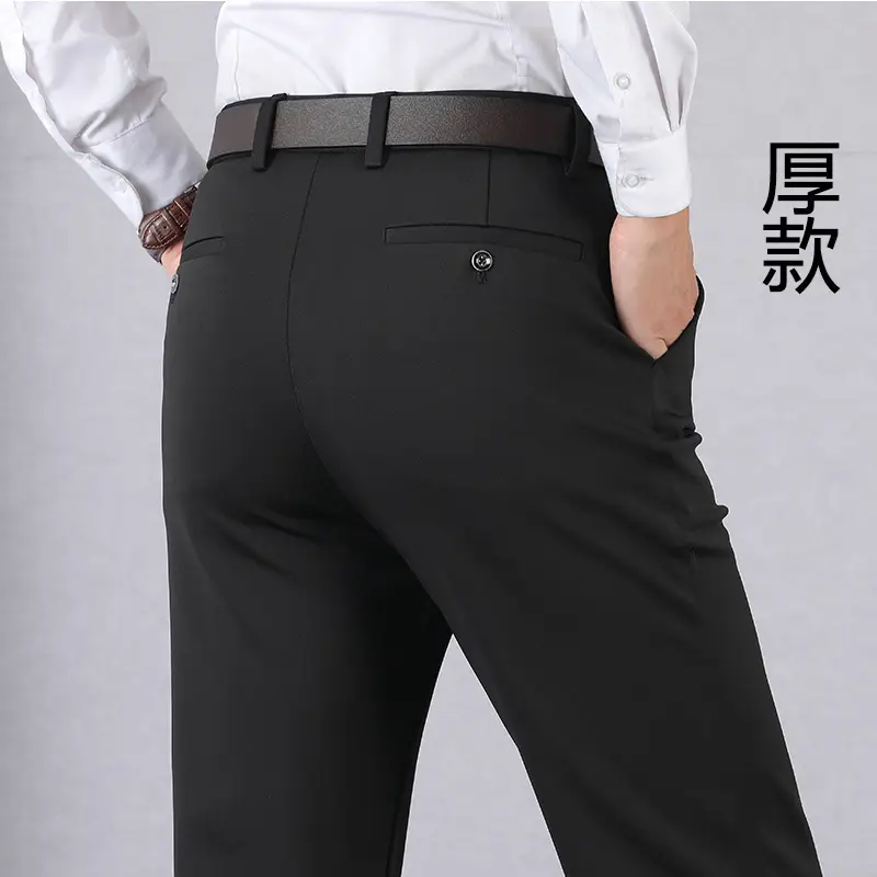 Winter Fleece Lined Black Men's Pants - Image 70