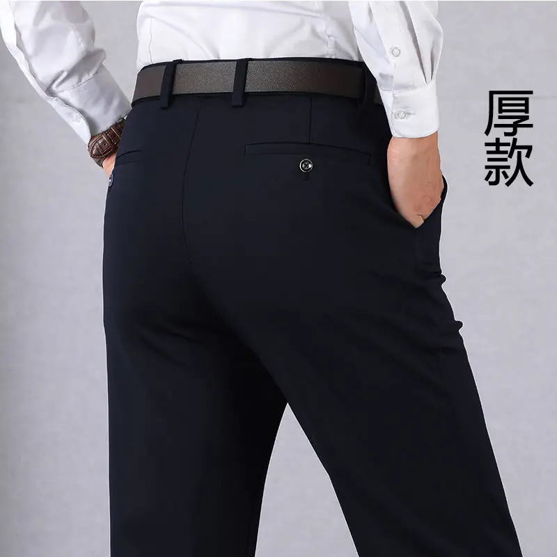 Winter Fleece Lined Black Men's Pants - Image 75