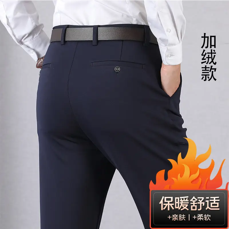 Winter Fleece Lined Black Men's Pants - Image 77