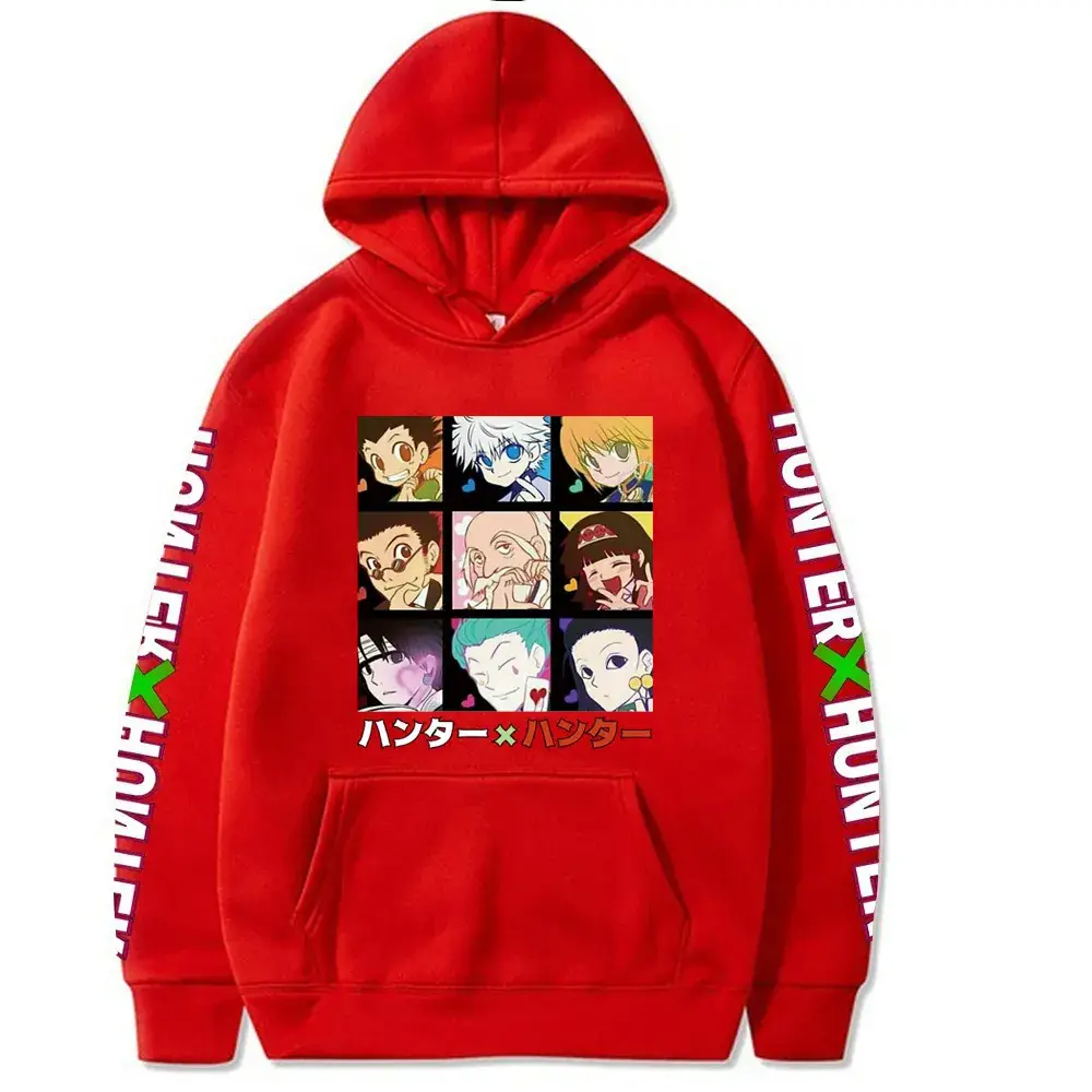 Red All-Human Cartoon Hoodie for Men